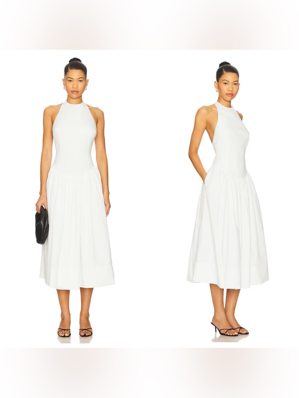 NWT L'Academie Akiri halter Midi Dress in White